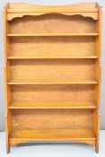 Ash or similar waterfall bookcase, W94 x D29 x H153cm