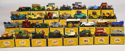 Thirty Matchbox Lesney Models of Yesteryear diecast classic cars, trucks and similar vehicles to