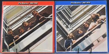 The Beatles - 1962-1966 (PCS 7171) gatefold laminated cover with red lyric insert and 1967-1970 (PCS
