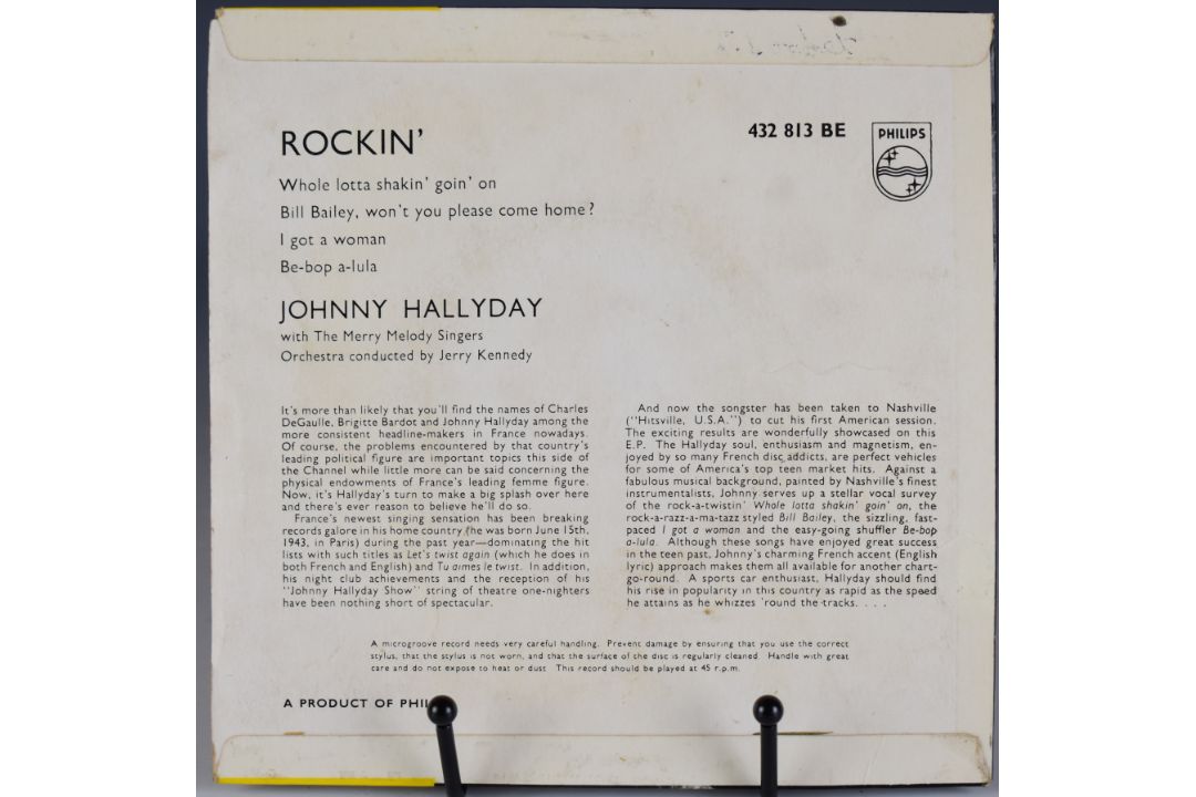 Johnny Hallyday Rockin' 432813 BE UK Philips issue EP with tri centre and picture sleeve - Image 2 of 3