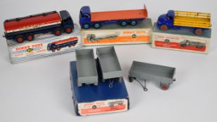 Three Dinky Toys diecast model trucks and similar comprising Leyland Comet 531, Foden 14-Ton