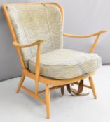 Ercol mid century modern armchair with cushions, height 83cm