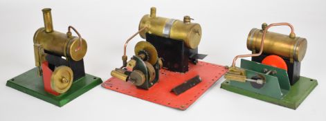 Bowman live steam stationary engine with twin cylinder geared oscillating engine, together with