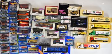 A collection of diecast model cars and trucks to include Matchbox, Hotwheels, Exclusive First
