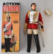 Action Man vintage Life Guards figure with sword, helmet, breastplate and boots, in reproduction