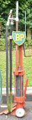 Wayne classic or vintage car petrol pump, with attached aluminium BP sign, overall height 189cm
