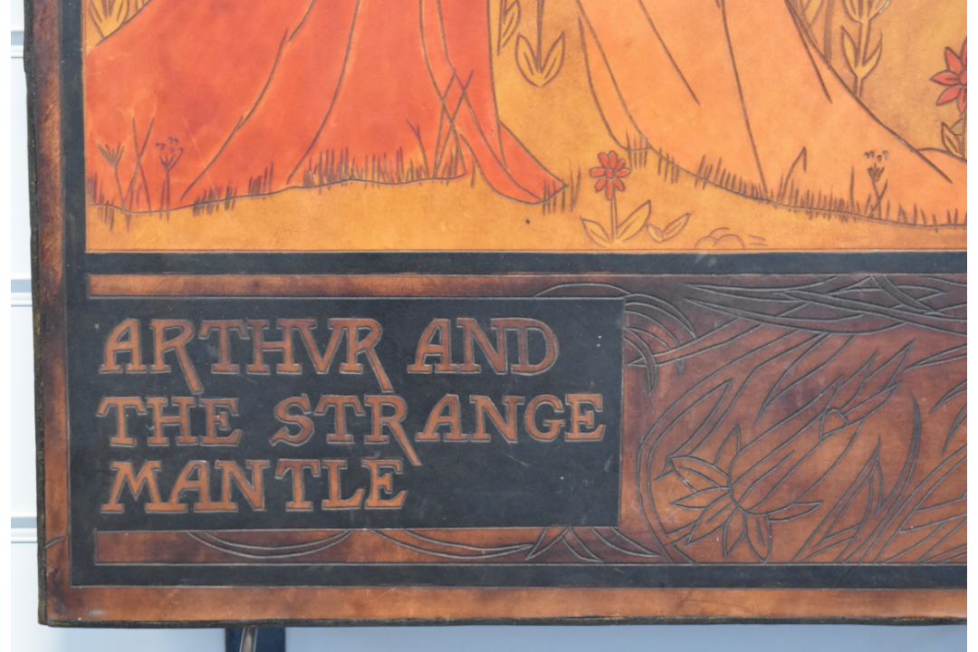 Iain Gunn, St. Austell hand engraved leather after Aubrey Beardsley, Arthur and the Strange - Image 2 of 5