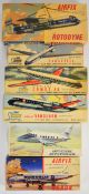 Six vintage Airfix 1:72 and 1:144 scale plastic model aircraft kits comprising Skyking Caravelle