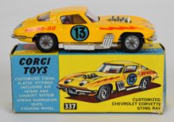 Corgi Toys diecast model Customised Chevrolet Corvette Stingray with yellow body, red interior and