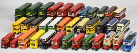 Sixty diecast model buses and coaches to include Corgi, Exclusive First Editions and Solido.