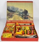 Mettoy tinplate clockwork Combination Passenger Train Set with locomotive, carriages, track, signal,