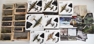 Twenty Atlas Editions diecast model military vehicles including planes, tanks, armoured personnel