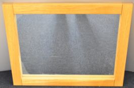 Contemporary oak framed mirror, 87 x 70cm