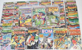 Sixty-seven Bronze Age Marvel comics comprising Spider-Woman, Rom Spaceknight and Astonishing