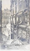 James Priddey signed etching 'Christchurch Passage, Birmingham', with blind stamp lower right, 50