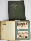 Edwardian postcard album with scenes from Shanghai, Singapore, Malaysia, Japan etc, many with busy