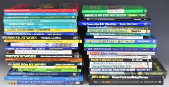 Approximately 40 mainly diesel and electric traction railway books to include Blue Pullman, HST,