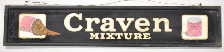 Craven Mixture printed glass advertising sign with board backing and paper pictorial infills for '