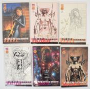 Six Dynamic Forces exclusive X-Men: The Movie Prequel comics by Marvel, comprising three standard