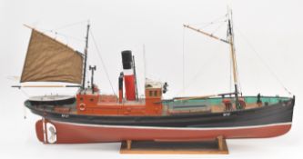 Remote control model of a steam drifter boat, built by the award winning late Harry Clyne. With