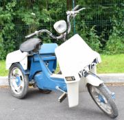 1970 BSA Ariel 3 50cc tricycle pedal start moped, registration number YPW 75J but no V5c present.