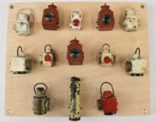 Various model railway lamps and similar, mostly appearing to suit 5 or 7 1/4 inch gauge live steam