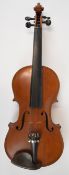 Mid 20th century violin with 36.5cm single piece back and label within 'Thomas Bowen, London