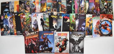 Forty-three Marvel and DC graphic novels including Batman, Guardians of the Galaxy, Avengers,