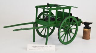 Prize winning exhibition quality model of a horse drawn travelling blacksmith's forge, built by