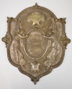 Burroughes & Watts Ltd, Billiard Table and Ball Manufacturers silver plated advertising plaque, with