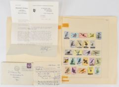 Angola 1951 bird set, mint hinged on album page, SG458-81, purchased in 1963
