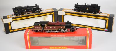 Three 00 gauge Hornby and Dapol model railway locomotives comprising 2-6-2T Class 4P LMS, 2-6-2T