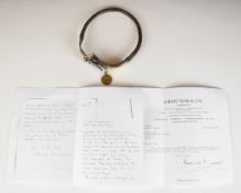 King Edward VII or George V / George VI leather adjustable dog collar with brass buckle, loop and