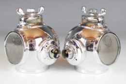 Pair of rear lamps to suit a vintage Bentley, Vauxhall or similar car, with orange lenses and CAV