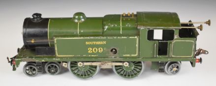 Hornby 0 gauge clockwork 4-4-2 Southern model railway tank locomotive, 2091.
