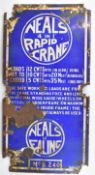 Neals of Ealing Rapid Crane vintage enamel advertising sign, 'Neals '4 in 1' Rapid Crane', London
