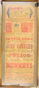 1903 Edwardian circus poster for 'Algie's Circus and Variety Hippodrome, Chesterfield', with King