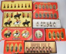 Eleven Britains and similar 1:32 scale metal soldier sets to include Royal Marine Colour Party 7201,
