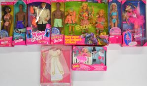 Eight 1990's Mattel Barbie fashion dolls to include Twirling Ballerina 15086, Pearl Magic 18576,