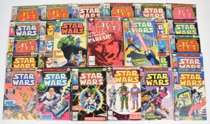 Sixty-three Star Wars comics by Marvel (1977) comprising issues #1-62 plus duplicate.