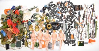 A large collection of vintage Palitoy Action Man figures, outfits and accessories, to include five