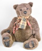 Gund 'Hugh Mungus' limited edition Teddy bear with chocolate brown mohair, disc joints and leather