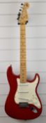 1994 '40th Anniversary' Fender Stratocaster finished in lipstick red with maple neck, made in USA,