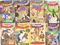 Eight early The Amazing Spider-Man comics by Marvel comprising issues 42-49, featuring the first