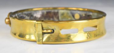 Victorian brass dog collar with engraved script 'Revd H G Johnston, Hebrews Ch XIII Vr 14 ' 