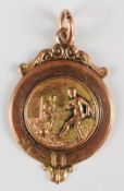 Forest of Dean 9ct gold football medal engraved 'Forest Combination Cup Winners Cinderford 'A'