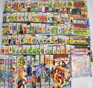 Over one hundred and ten Bronze Age Marvel comics books to include Ms. Marvel, Werewolf by Night,