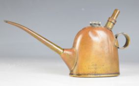 Lucas No 40 vintage car or similar brass oil can, length 21cm