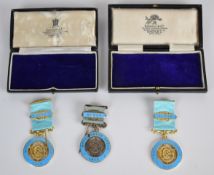Three hallmarked silver and enamel Masonic jewels for Royal Union Lodge no 246, two cased