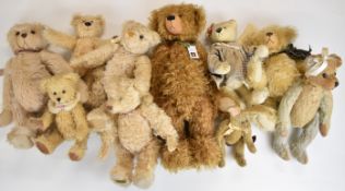 Ten artist / studio Teddy bears to include Bearlyn Bears, Robin Rive, Bears of Rodborough Common,